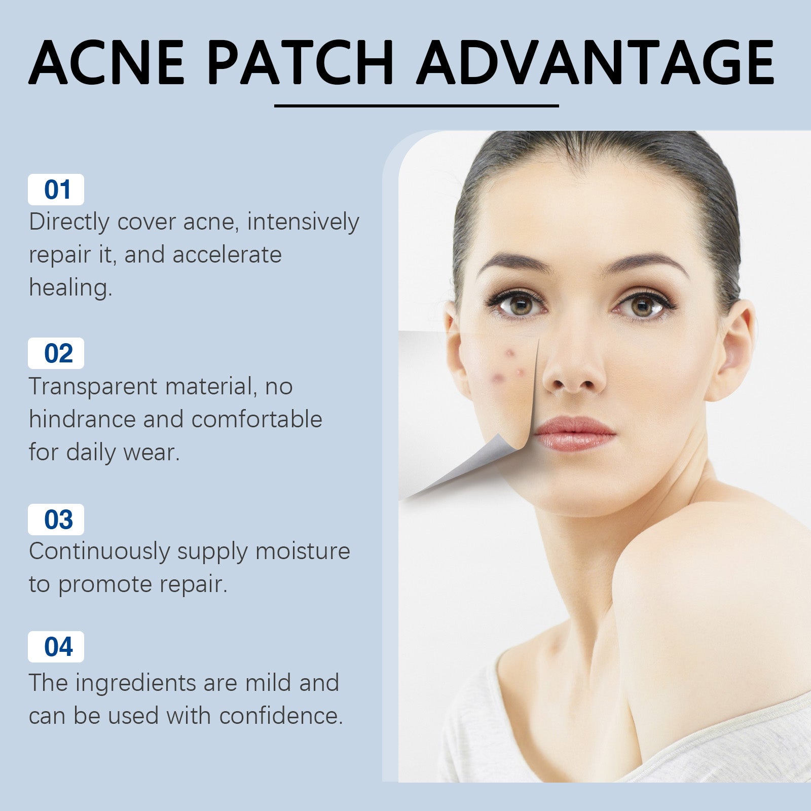 Acne Patch Mild Clear Acne, Close Repair Skin Facial Care Invisible Acne Patch