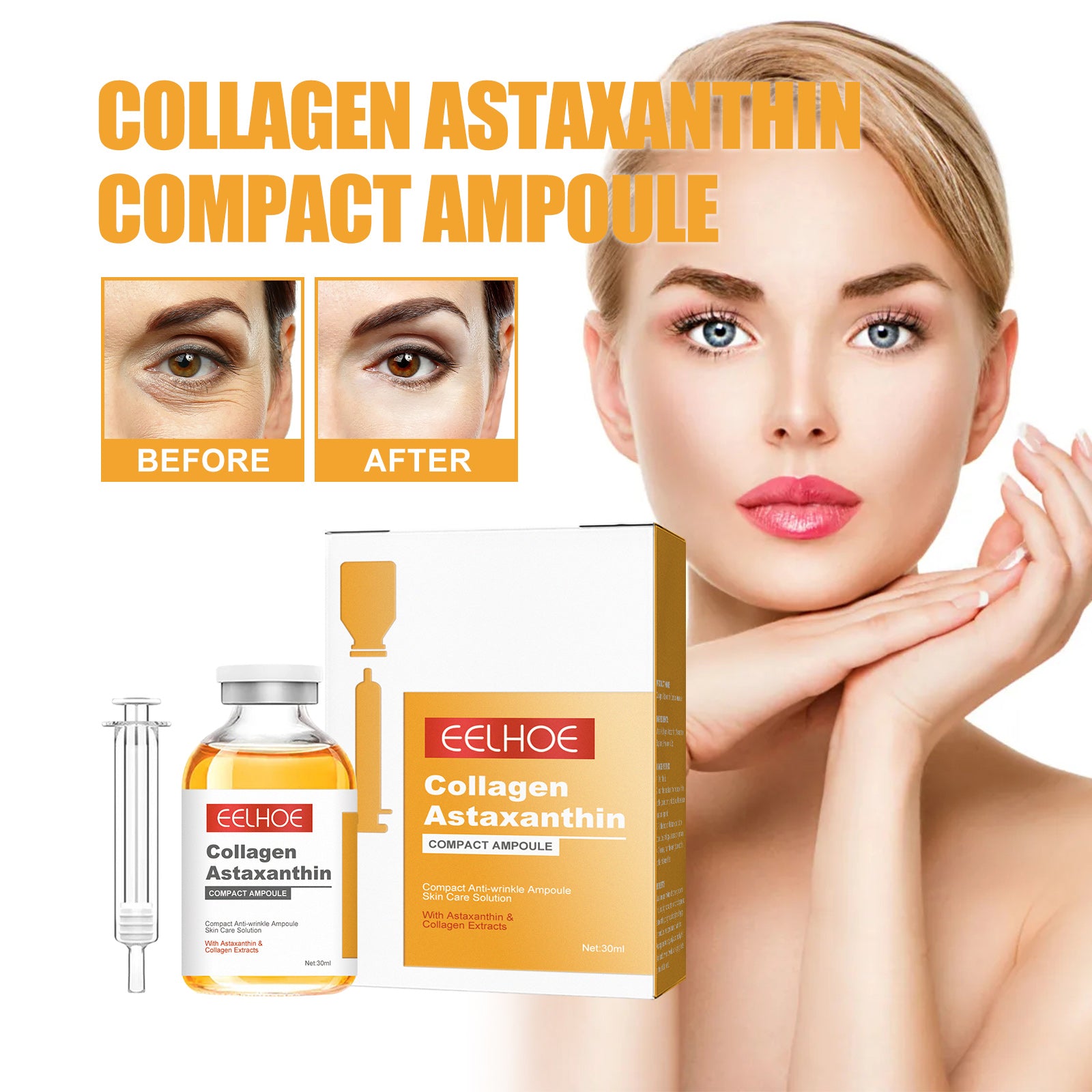 Collagen Astaxanthin Tira Bottle Reduces Fine Lines And Moisturizes And Firming Skin Essence