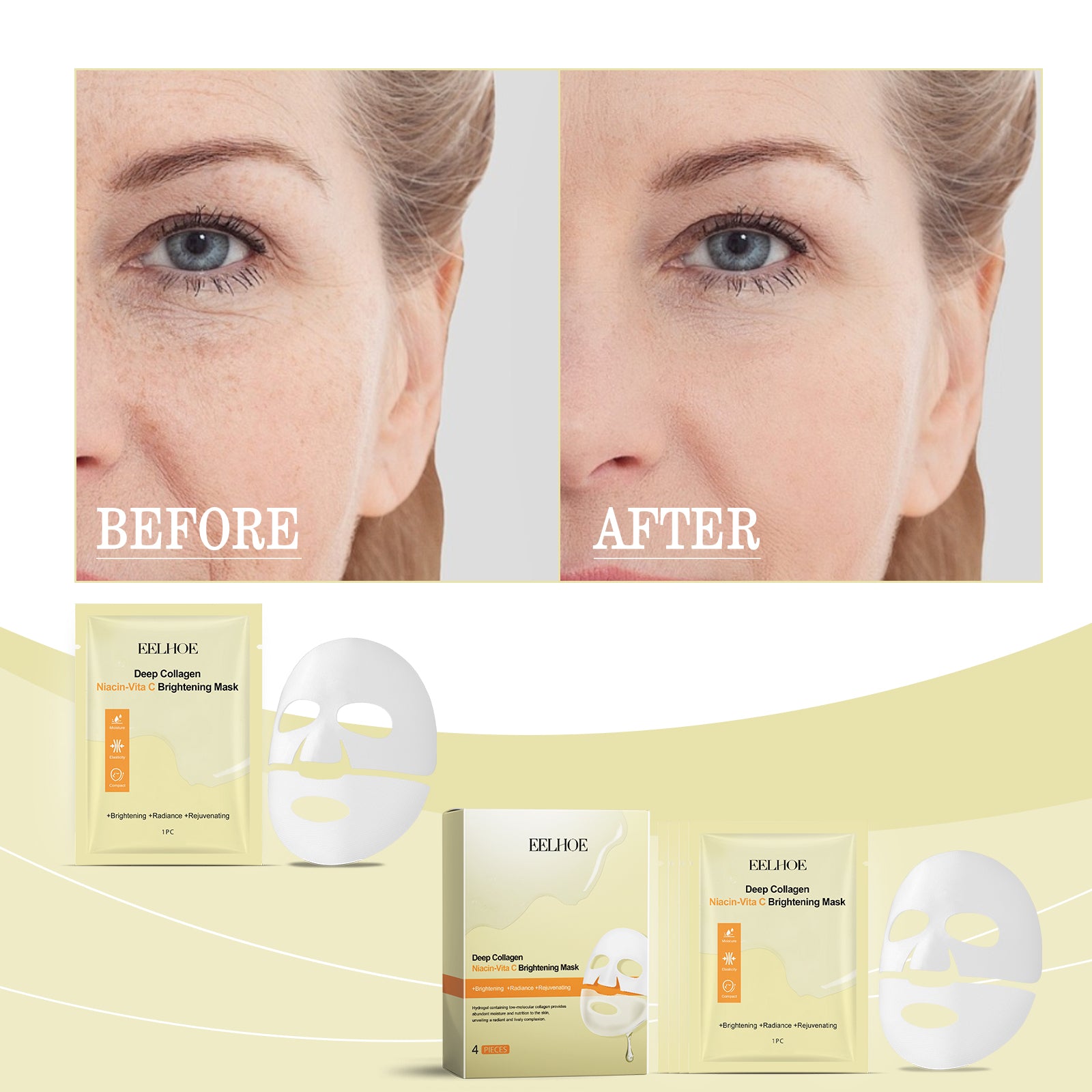 EELHOE  Niacin Vitamin C Whitening Mask (Bag) Hydrating, Moisturizing And Nourishing Skin Daily Skin Care And Beauty Mask