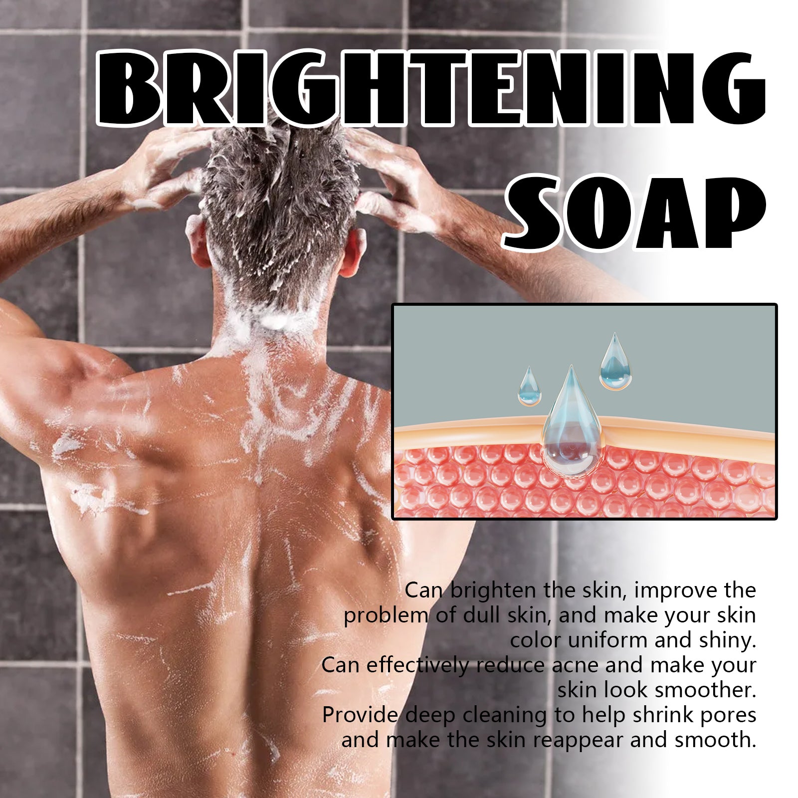 Brightening Soap, Mild Cleansing Lighten Acne Whitening Repair Dry Red Skin