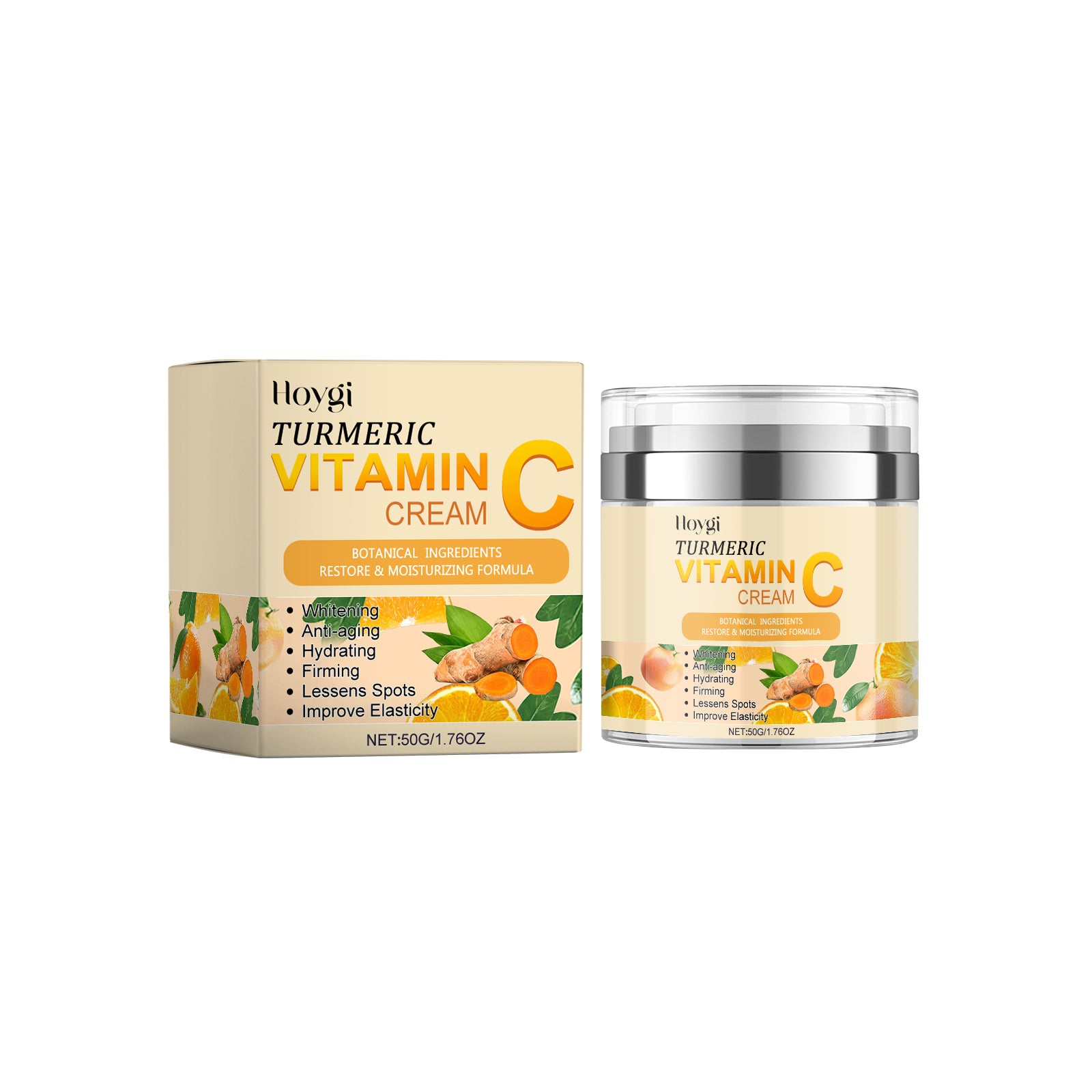 Turmeric Vitamin C Brightening Cream, Moisturizing Even Skin Tone Lighten Acne Mark Brightening Moisturizing Cream